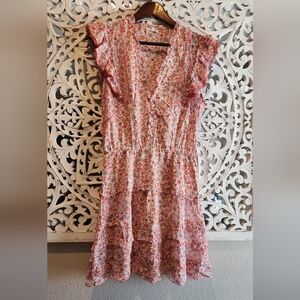 POUPETTE ST. BARTH Floral Mini Dress Ruffles Silk Womens Size Medium